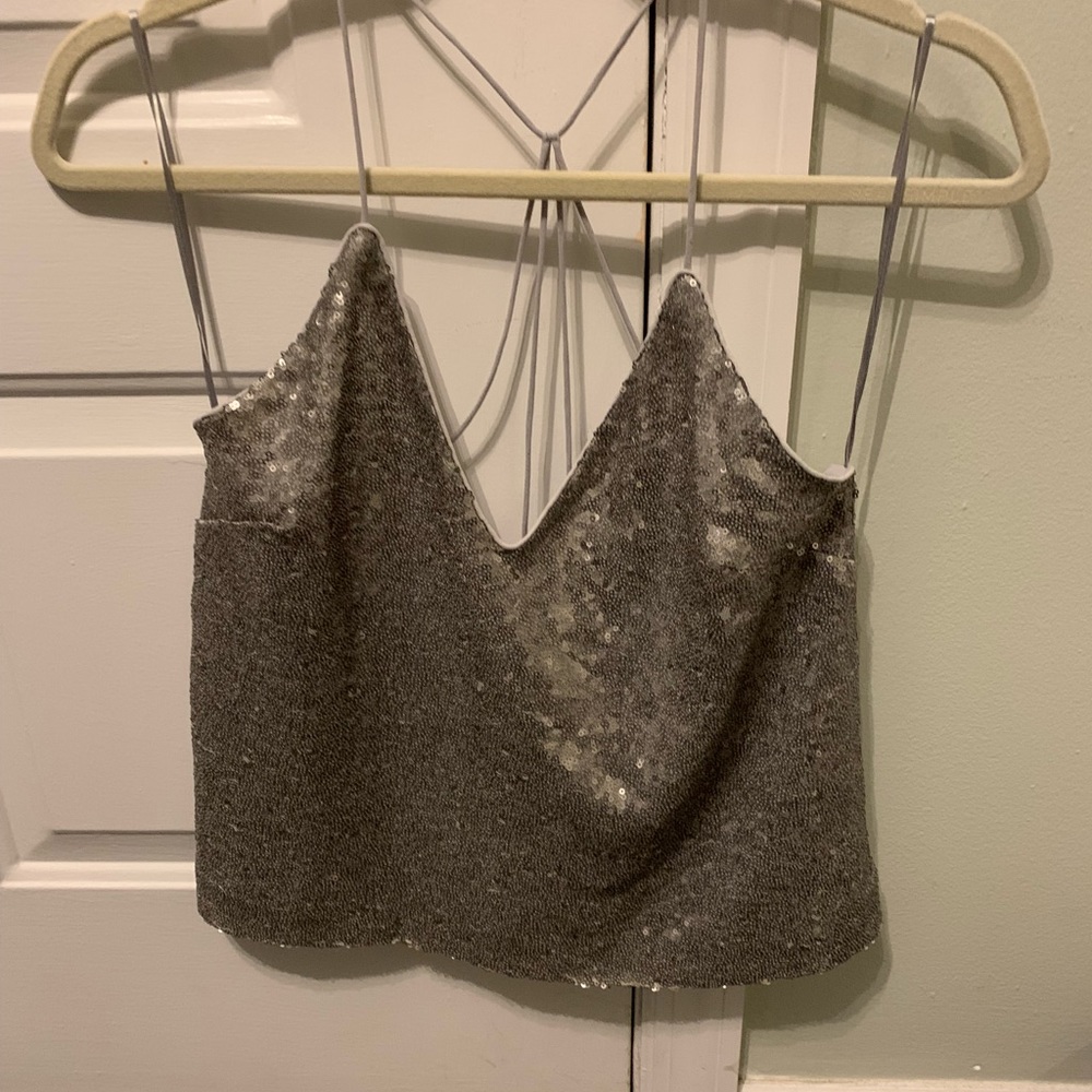 Brand new silver sequined top!